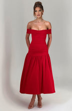 Wilhelmina Midaxi Dress - Red - Napalia