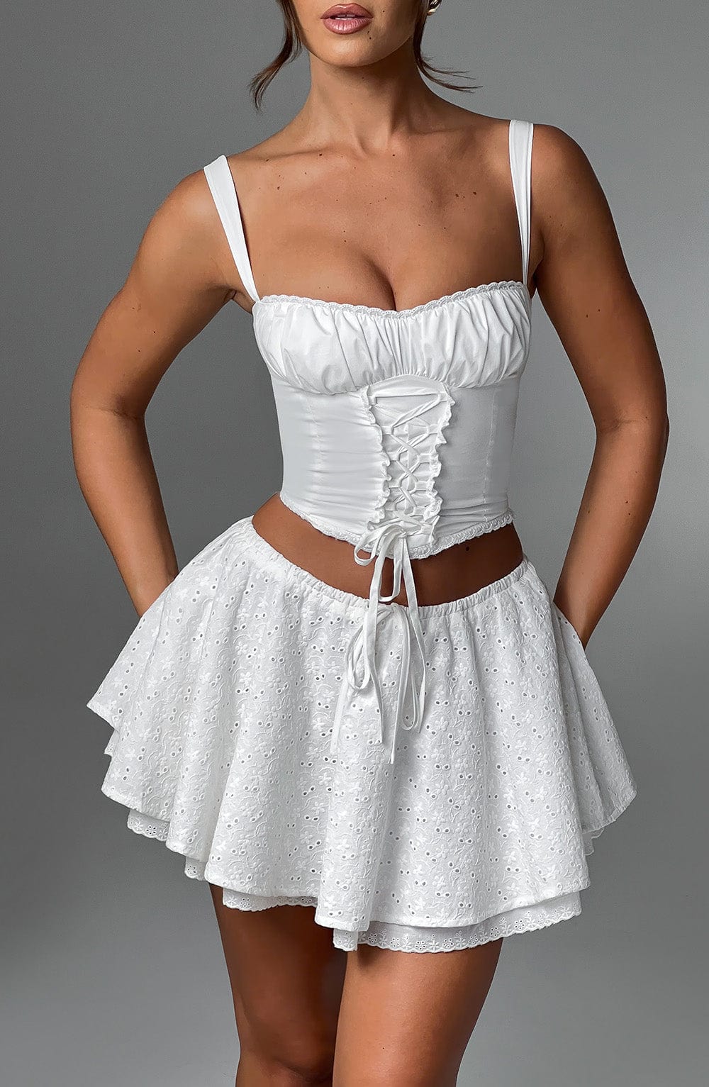 Winnie Mini Skirt - Ivory - Napalia