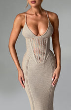 Xanthe Maxi Dress - Beige - Napalia
