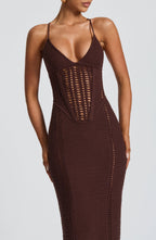 Xanthe Maxi Dress - Plum Brown - Napalia