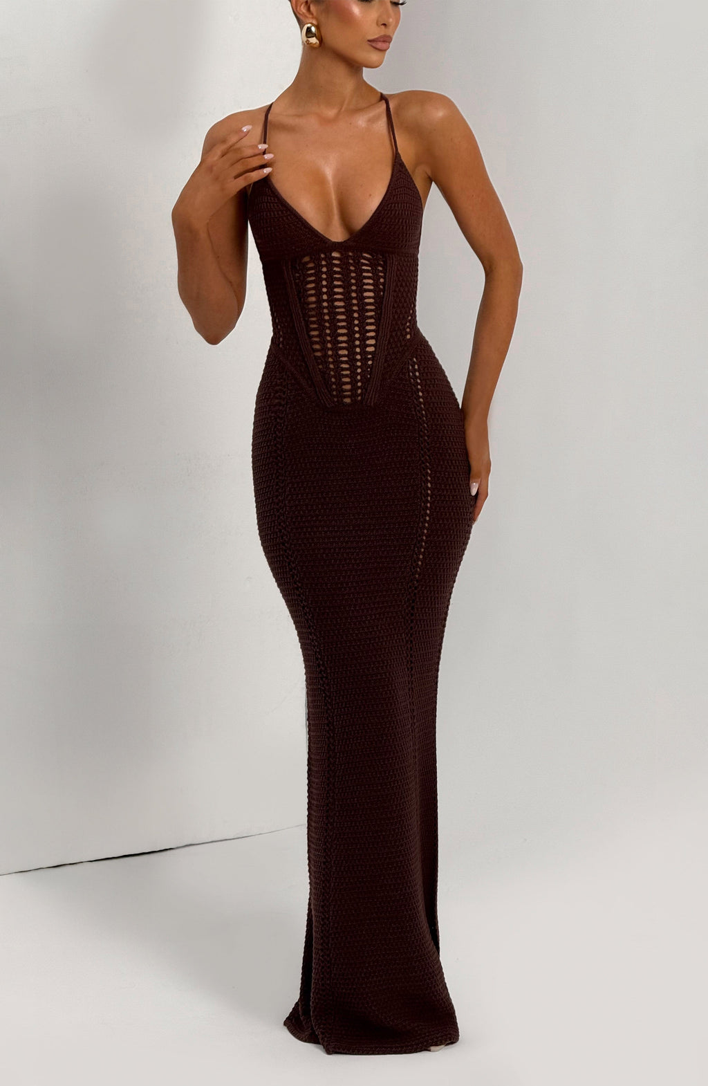 Xanthe Maxi Dress - Plum Brown - Napalia