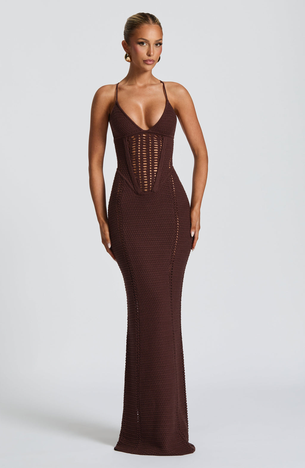 Xanthe Maxi Dress - Plum Brown - Napalia