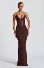 Xanthe Maxi Dress - Plum Brown - Napalia