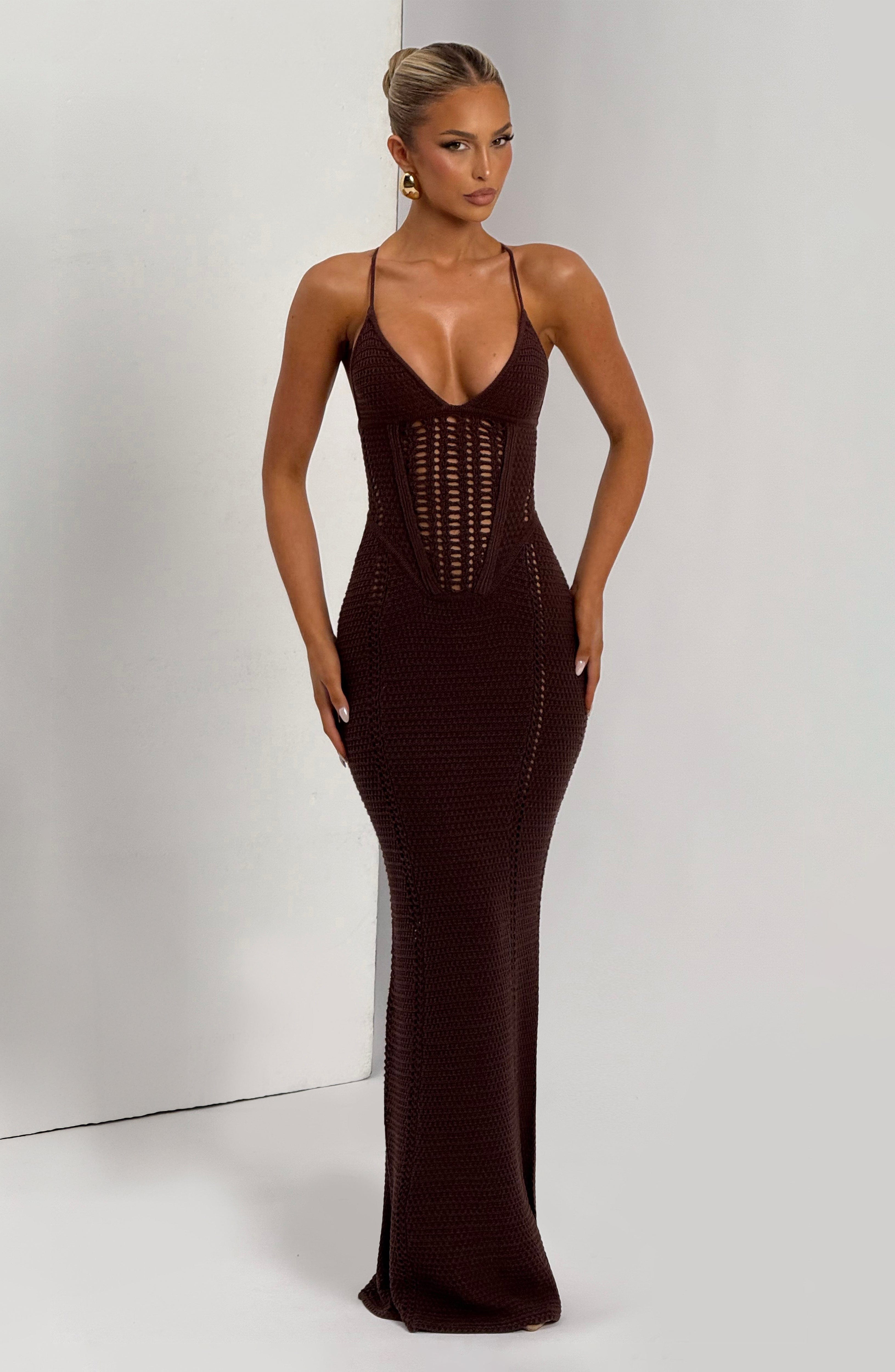 Xanthe Maxi Dress - Plum Brown - Napalia