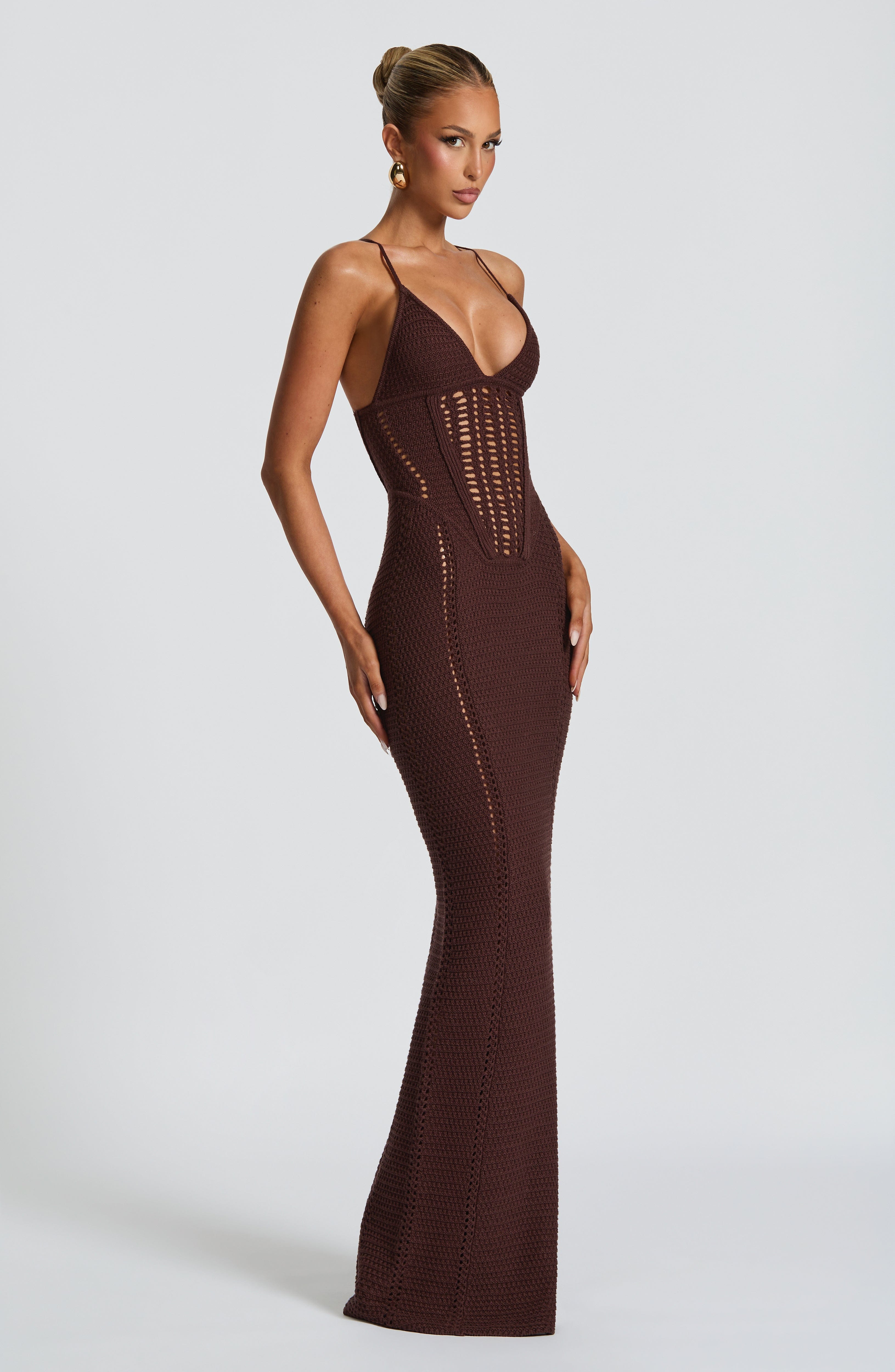 Xanthe Maxi Dress - Plum Brown - Napalia