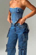 Yasie Corset - Dark Wash - Napalia