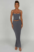 Yazmin Maxi Skirt - Charcoal - Napalia