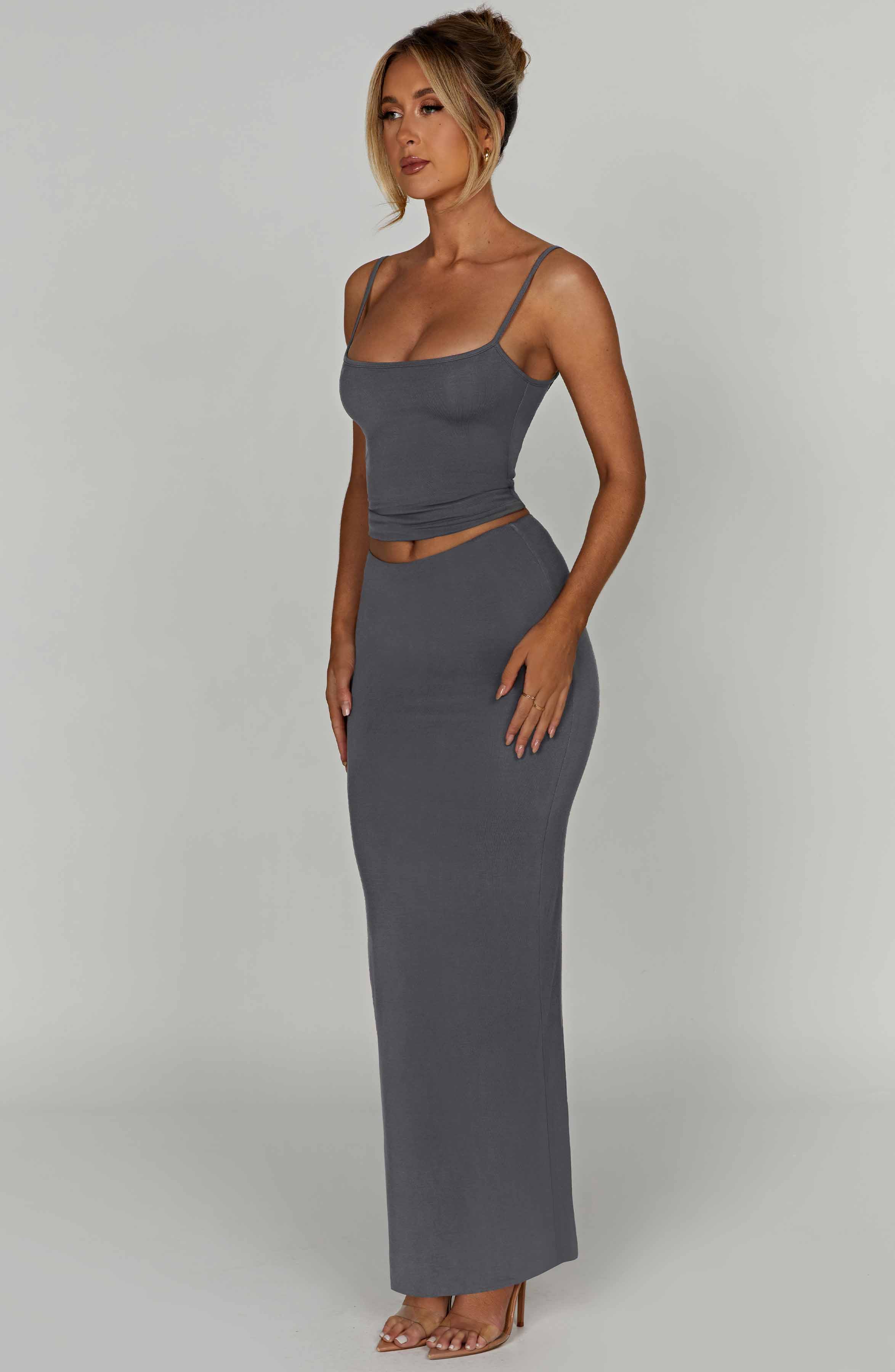 Yazmin Maxi Skirt - Charcoal - Napalia