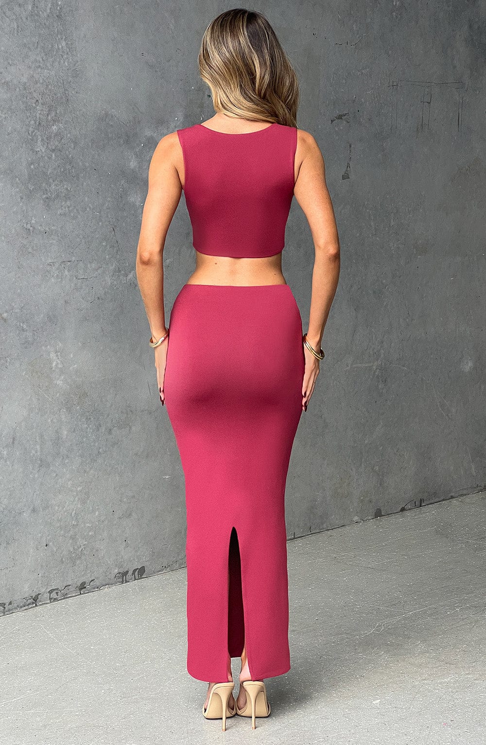 Yazmin Maxi Skirt - Cherry - Napalia