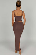 Yazmin Maxi Skirt - Chocolate - Napalia