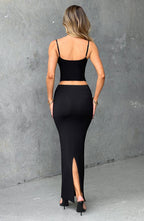 Yazmin Maxi Skirt - Jet Black - Napalia