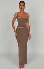 Yazmin Maxi Skirt - Mocha - Napalia
