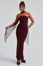 Yulia Maxi Dress - Cherry Lacquer - Napalia