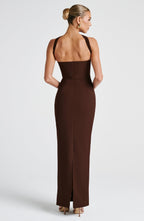 Yulia Maxi Dress - Plum Brown - Napalia