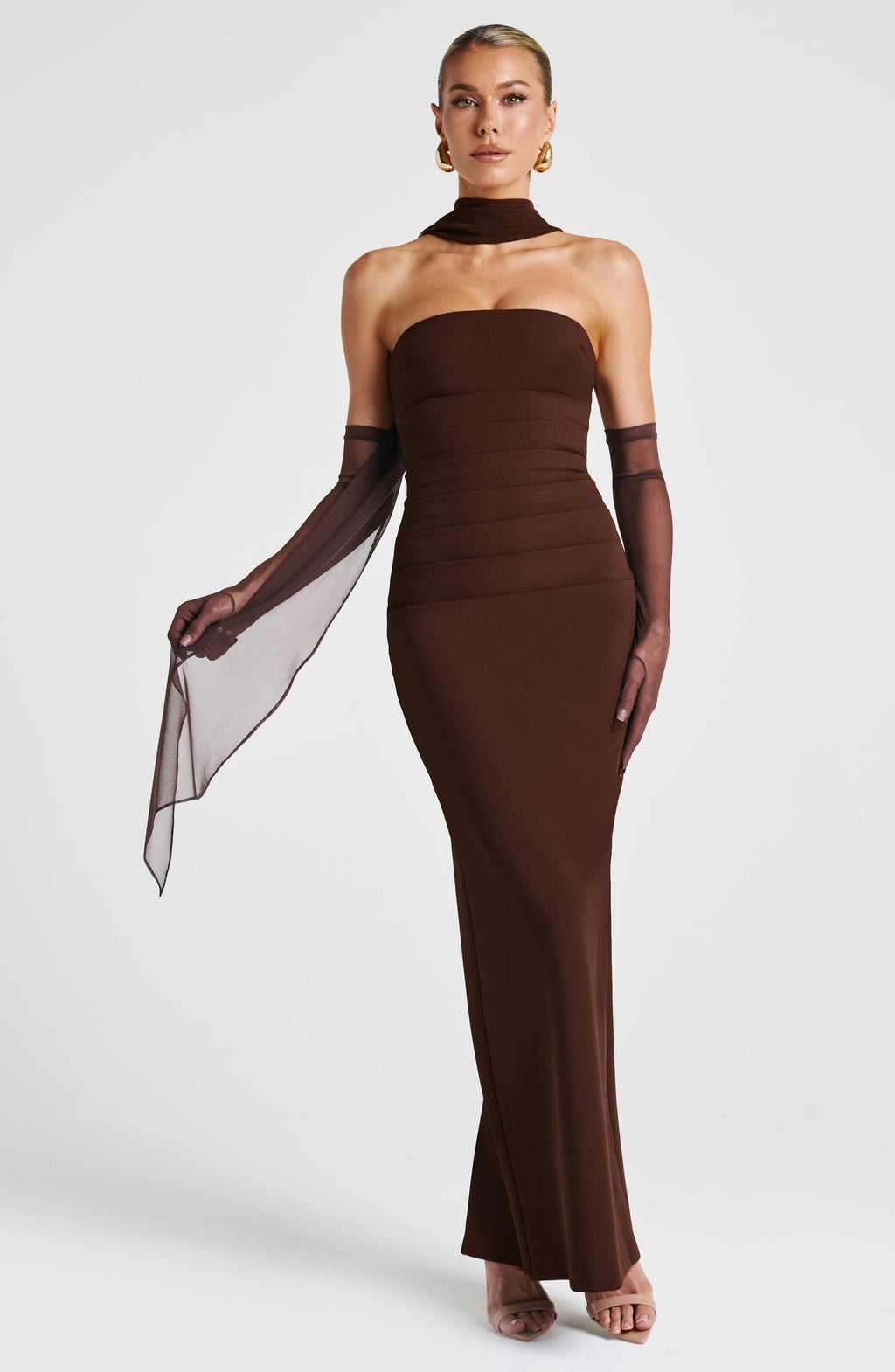 Yulia Maxi Dress - Plum Brown - Napalia