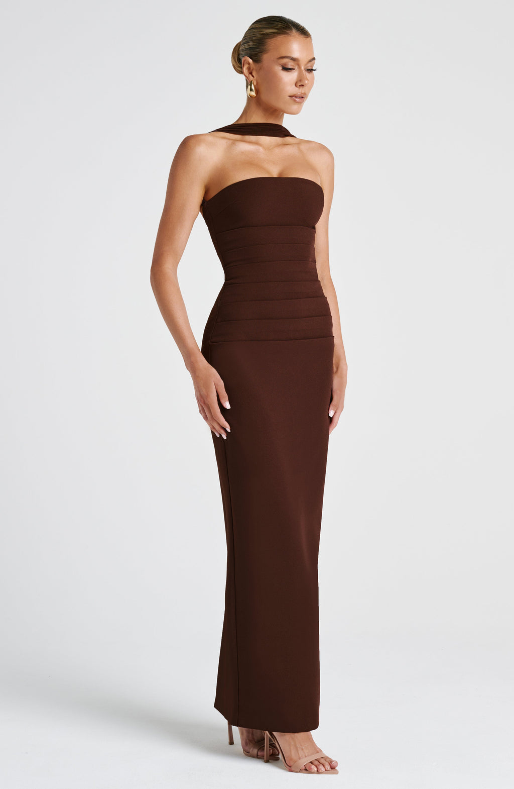 Yulia Maxi Dress - Plum Brown - Napalia