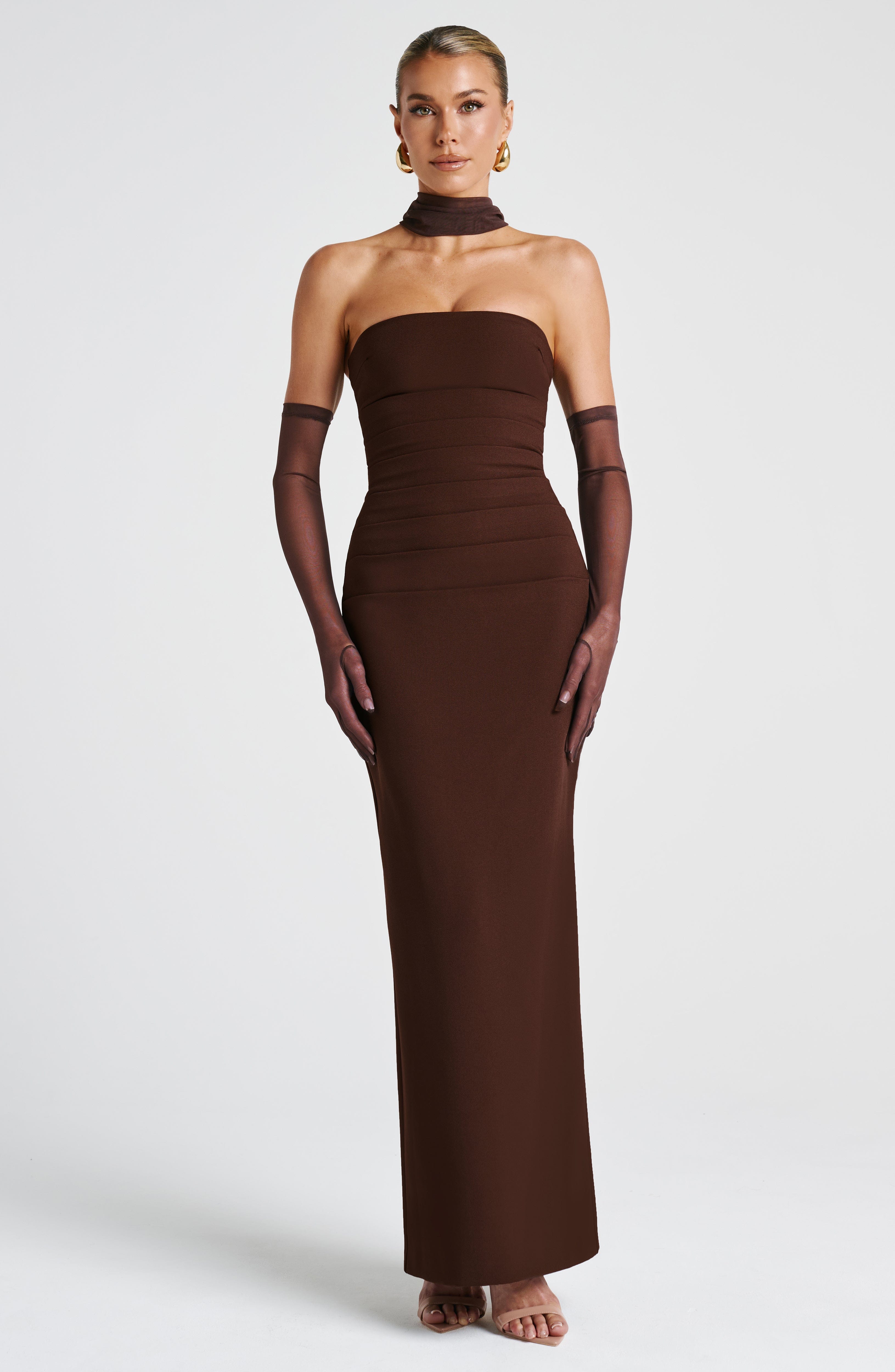 Yulia Maxi Dress - Plum Brown - Napalia