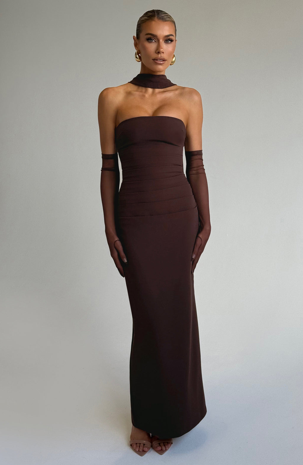 Yulia Maxi Dress - Plum Brown - Napalia