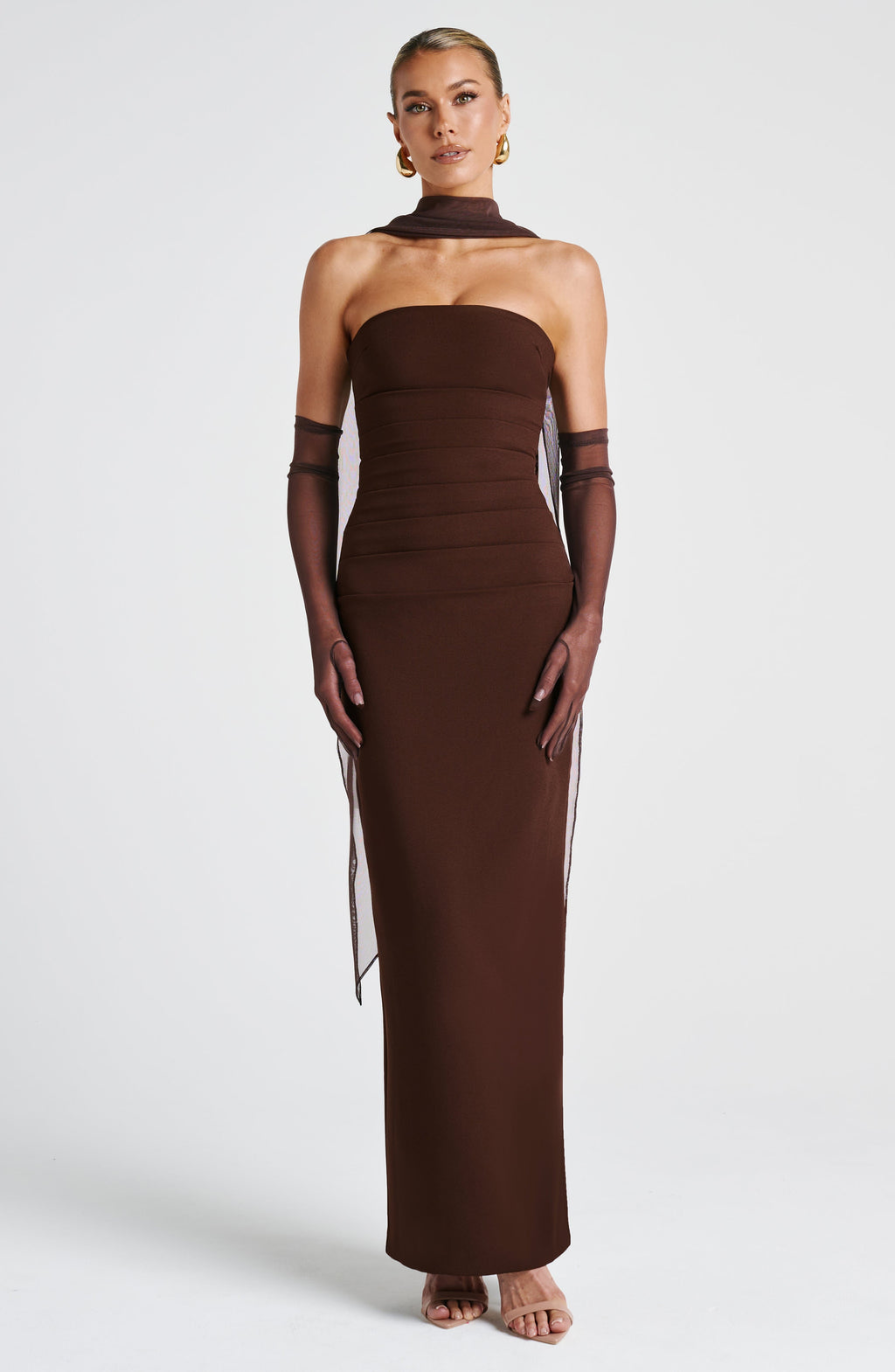 Yulia Maxi Dress - Plum Brown - Napalia