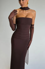 Yulia Maxi Dress - Plum Brown - Napalia