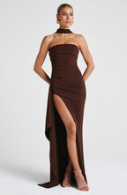Zafira Maxi Dress - Plum Brown - Napalia