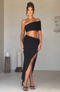Zina Midi Skirt - Black - Napalia