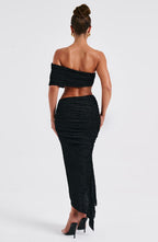 Zina Midi Skirt - Black - Napalia