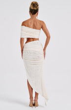 Zina Midi Skirt - Ivory - Napalia